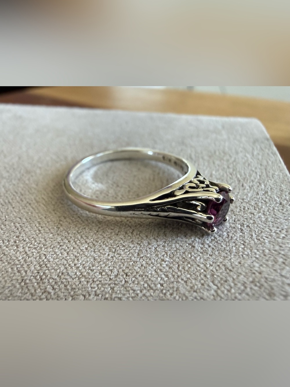 Kabana 925 Silver Art Deco Filigree Solitaire Ring Size 6 - Picture 2 of 11